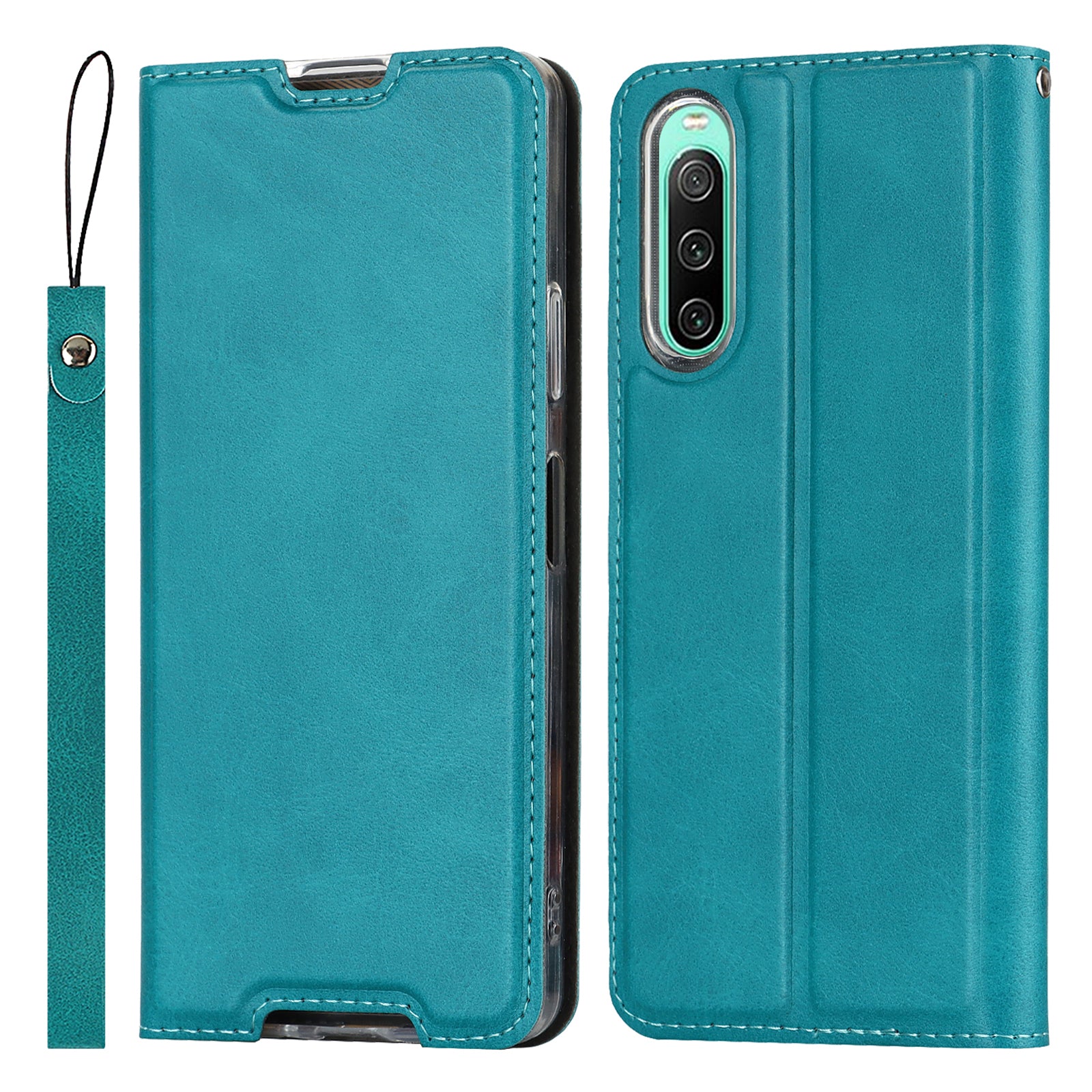 PU Leather Phone Case For Sony Xperia 10 IV 5G Calf Texture Cell Phone Cover with Card Holder Stand PU Leather Phone Case For Sony Xperia 10 IV 5G Calf Texture Cell Phone Cover with Card Holder Stand